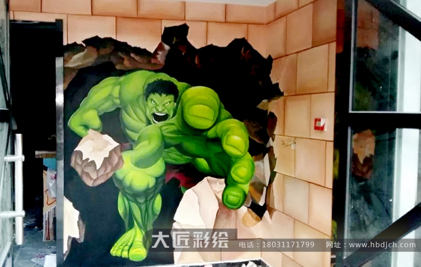 石家莊彩繪 傳奇燒烤3D彩繪案例作品