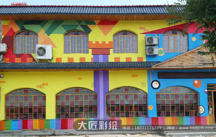 石家莊墻體彩繪  育才幼兒園彩繪作品(圖1)