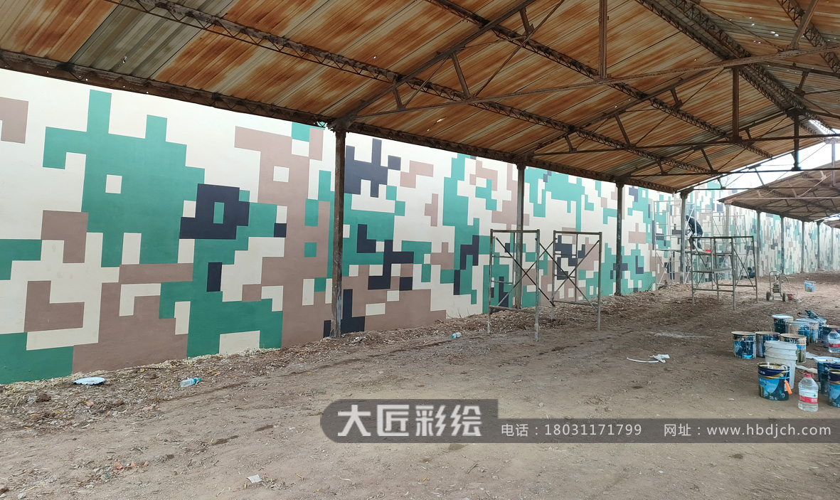 石家莊墻體彩繪  部隊數(shù)碼迷彩噴涂(圖2)