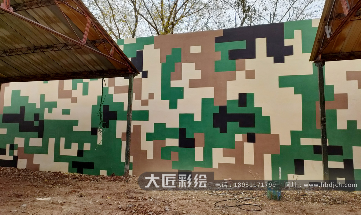 石家莊墻體彩繪  部隊數(shù)碼迷彩噴涂(圖1)