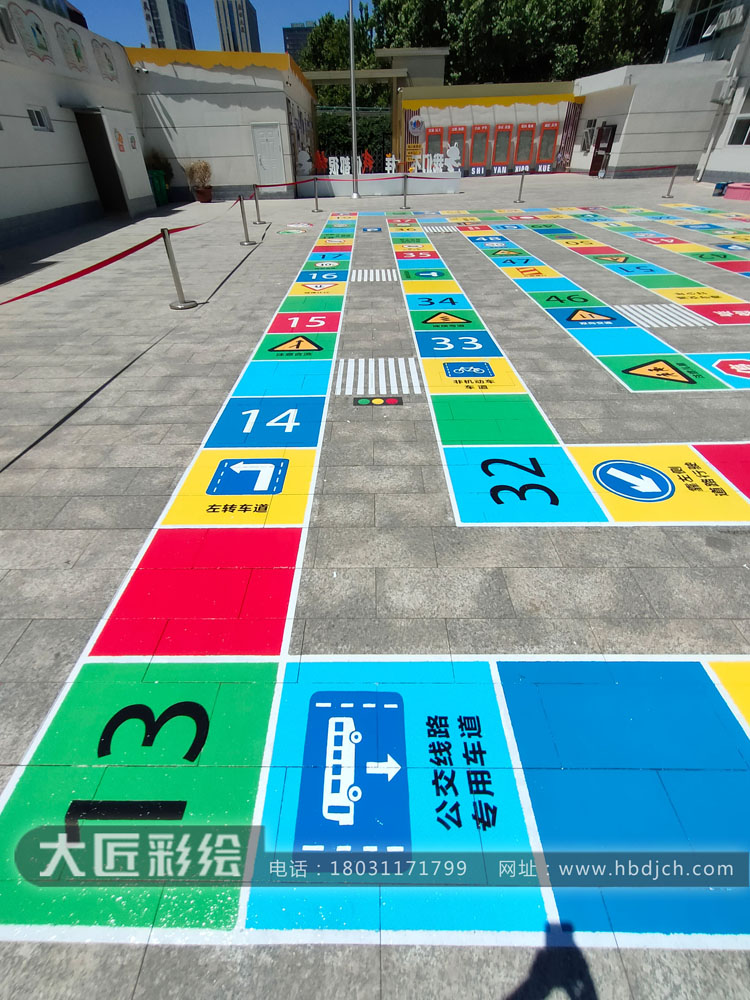 石家莊墻體彩繪 石家莊幼兒園彩繪 石家莊彩繪 實驗小學地面彩繪(圖1)